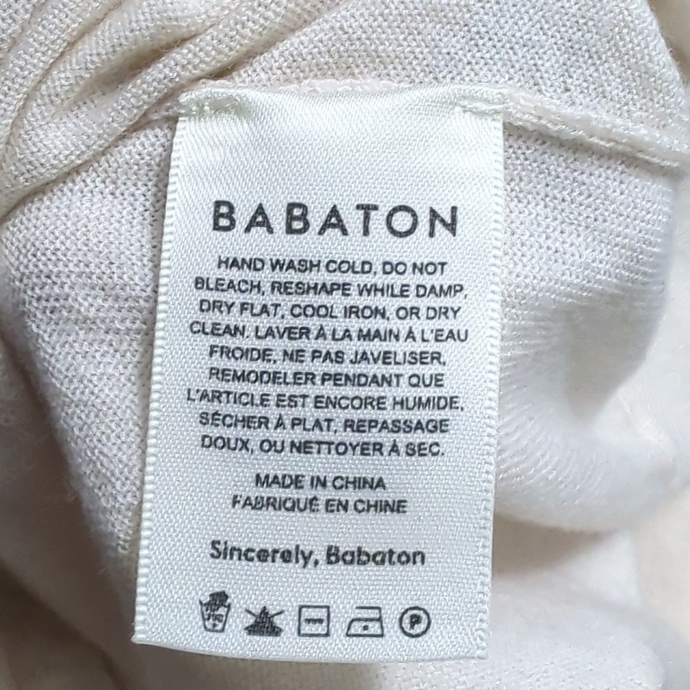 Babaton Jotham Wrap Front Sweater - Merino Wool Lightweight Minimalist - Size S - Picture 7 of 8